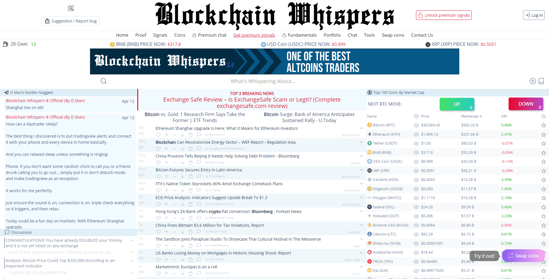 Blockchain Whispers Offers Reliable Crypto Trading Content Details U